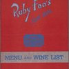 Daily menu, Ruby Foo's Sun Dial