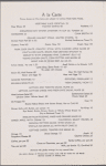 Dinner menu, The California Limited, Fred Harvey Dining Car