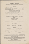 Dinner menu, Dining Car, Southern Pacific