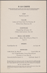 Dinner menu, Dining Car, Southern Pacific