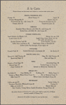 Breakfast menu, Chicagoan, Kansas Cityan
