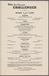 Dinner menu, The San Francisco Challenger, Southern Pacific