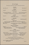 Dinner menu, Chicagoan, Kansas Cityan, Fred Harvey Dining Car