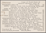 Dinner menu, Chicagoan, Kansas Cityan, Fred Harvey Dining Car