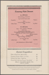 Dinner menu, Coaster, Southern Pacific