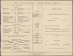 A la carte menu, New York Central System