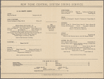 Daily menu menu, New York Central System, the New Streamlined 20th Century Limited
