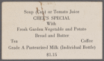 Daily menu, New York Central System at The Mercury