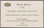 Daily menu menu, New York Central Lines