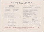 Daily menu menu, New York Central System, Boston  Albany Railroad