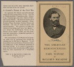 Carl Schurz. From a war-time photograph. The American reminiscences of Carl Schurz in McClure's Magazine.