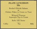 Lunch menu, Northern Pacific Railway