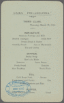 U.S.M.S. Philadelphia, third class menu.