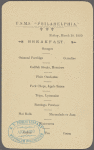 U.S.M.S. "Philadelphia," breakfast.