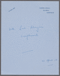 Autograph letter signed to Everina Wollstonecraft, 11 May 1787