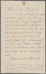 Autograph letter signed to Sarah Love Peacock, 14 August 1792