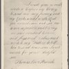 Autograph letter signed to Sarah Love Peacock, 14 August 1792