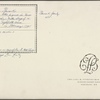 Autograph verse letter signed to Sarah Love Peacock, 14 February 1795