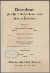 Menu, Theatre Supper of New York State Association of Master Plumbers