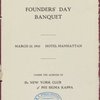 Founders' Day Banquet, The New York Club of PHI SIGMA KAPPA