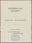 Founders' Day Banquet, The New York Club of PHI SIGMA KAPPA