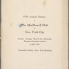 Fifth Annual Dinner of The Macdowell Club of New York City