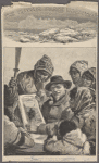 The American Franklin search expedition. Noonday rest of Lieutenant Schwatka's party under Divide Hill. From a sketch by Mr. H.W. Klu... the artist of the expedition