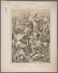 Portugal. King Sebastian in the Battle of Alkassar.=König Sebastian in Der Schlacht von Alkassar. 1578. The king, severly wounded by a Morrish officer, glides from his horse, entirely exhausted.=Der vom einem maurischen Officier schwer verwundete König sinkt ganz erschopft von seinem Pferde zu Boden.