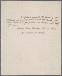 Autograph note to Prince Hoare, 17 October 1803	