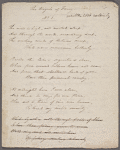 Holograph poem signed, "The Vigils of Fancy," December 1806