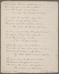 Holograph poem signed, "The Vigils of Fancy," December 1806