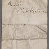 Promissory note signed to John Brant, 20 November 1807
