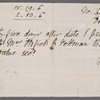 Autograph promissory note signed to Messrs. Oldfield & Pettman [merchants?]
