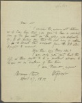 Autograph letter signed to ?Gabriel Gillet, 27 April 1812