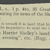 Autograph letter signed from Lawless to Hogg, 3 May 1813; manuscript also contains autograph letter signed from Hogg to Harriet Shelley, 9 May 1813; and an autograph note unsigned from Harriet Shelley to Hogg, 9 May 1813