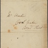 Autograph note, third person, to Thomas Charters, ?15 May - ?8 July 1813