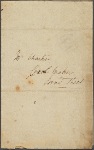 Autograph note, third person, to Thomas Charters, ?15 May - ?8 July 1813