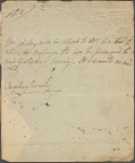 Autograph note, third person, to Thomas Charters, ?15 May - ?8 July 1813
