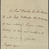 Autograph note, third person, to Annabella Milbanke, 14 September 1813