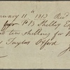 Autograph receipt to William Whitton, 11 January 1814