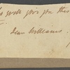 Autograph letter (fragment) signed to John Williams, 14 April 1814