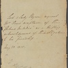 Autograph note, third person, to William Hoar, 23 May 1815