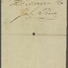 Autograph promissory note signed to Joseph Warner, 30 January 1811