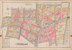 Newark, V. 1, Double Page Plate No. 10 [Map bounded by Crane St., Clark St., Passaic River, Cross St., Grant St., State St., Nassau St., Boyden St., Sheffield St.]