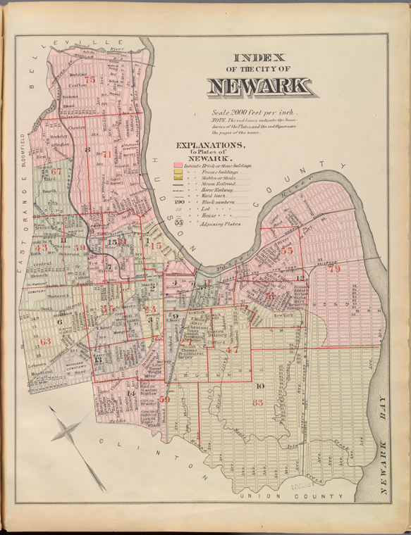 Index of the city of Newark - NYPL Digital Collections