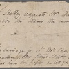 Autograph note, third person, to Thomas Charters, ?ca. 30 November 1815