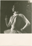 Informal photo of Jillana in costume for "Fanfare", possibly backstage during a performance. 