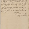 Autograph letter signed to William Bryant, 14 Apr 1816
