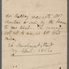 Autograph note, third person, to Thomas Charters, 29 April 1816