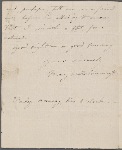 Autograph letter signed to Reverend Henry Dyson Gabell, ?9 February - ?15 April 1787